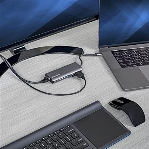 StarTech USB C Multiport Adapter USB-C Travel Dock to 4K HDMI 3x USB-A 3.0 Hub SD/SDHC GbE 60W PD 3.0 Pass-Through Portable USB Type-C Mini Docking Station Thunderbolt Compatible