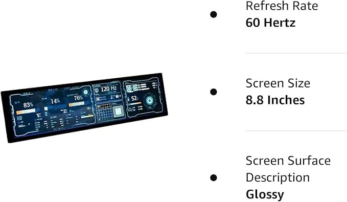 8.8inch IPS Screen AIDA64 CPU Temperature Monitor 1920x480 LED Display for Cars Monitor GPU Computer Case Sub Screen MIPI DIY Kits