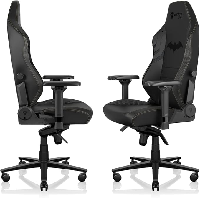 Secretlab Titan Evo Dark Knight Gaming Chair - Reclining Ergonomic Comfortable Computer Chair with 4D Armrests Headrest &amp Lumbar Support - Small - Black - Leatherette