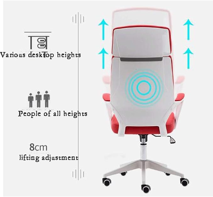 YYDS Chair Artificial Leather Gaming Chair Girls Executive Ergonomic Live Esports Chair High-Back Swivel Chair with Fixed Armrest Ergonomically (Color : Pink Size : Aluminum Alloy feet)