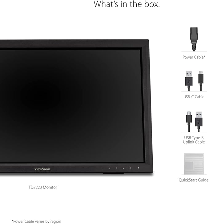 ViewSonic TD2223 22 Inch 1080p 10-Point Multi IR Touch Screen Monitor with Eye Care HDMI VGA DVI and USB Hub