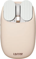 LOFREE Wavy Chips Dual-Mode Wireless Mouse with 5 Adjustable DPI Levels Compatible with Windows MacOS iOS Android (Milk Tea)