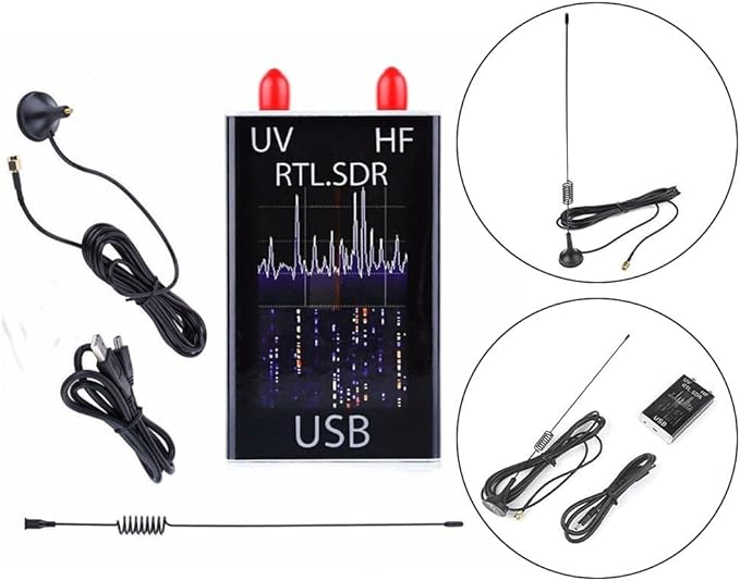 For RTL-SDR USB Tuner Receiver with R820T2+RTL2832U Chipset 100 kHz–1.766 GHz Wideband Coverage for Ham Radio Spectrum-Analysis NOAA Weather Satellites FM/DAB/AM/VHF/UHF Reception