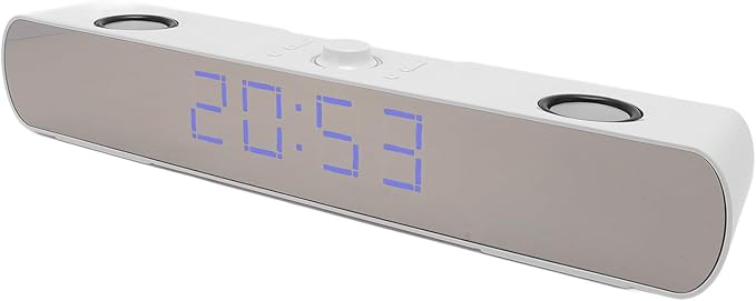 Zunate Bluetooth Speakers Desktop PC Soundbar HiFi Stereo USB Wired AUX in Gaming Speaker - Built in Subwoofer Alarm Clock FM Radio for Laptop PC (White) Zunatea3gw02dut1-12
