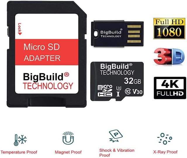 32GB U3 Micro SDHC Memory Card for GoPro Hero 2024 Insta360 Ace Pro 2 X4 / X5 Flow GO 3S Action Camera