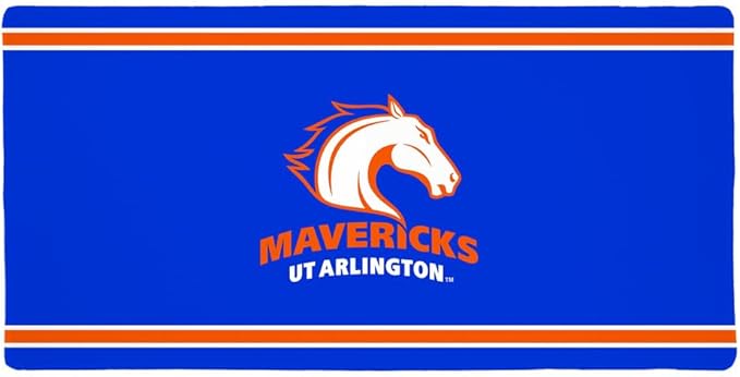 University of Texas at Arlington UTA Mavericks Primary Logo Stripes Large Gaming Mouse Pad Desk Mat with Stitched Edges Non-Slip Base for Gamer Home and Office 31.5 x 15.7