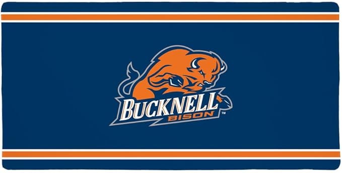 Bucknell University Bison Primary Logo Stripes Large Gaming Mouse Pad Desk Mat with Stitched Edges Non-Slip Base for Gamer Home and Office 31.5 x 15.7