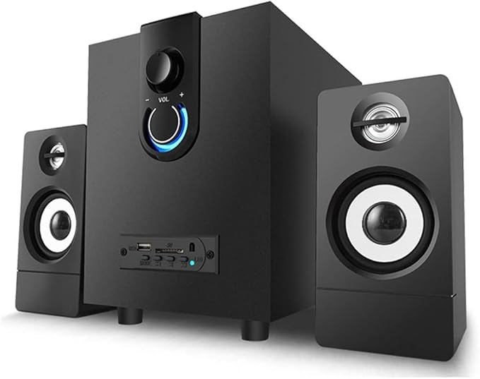 Computer Speakers for Desktop 2.1 Active Wooden Multimedia Speakers Subwoofer Computer Speakers for Desktop PC Accessories Home Office
