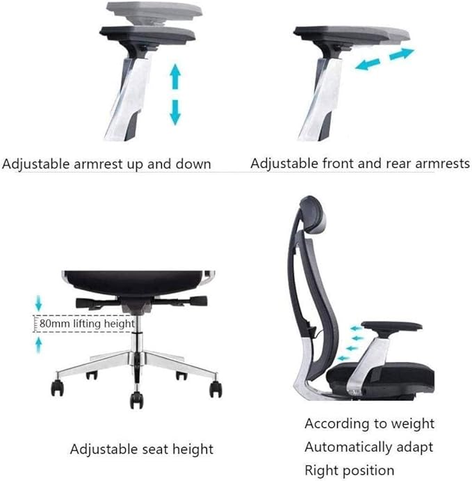 Office Chair Gaming Chair Computer Chair Office Chair Breathable Mesh Computer Chair with Ergonomic Adjustable Lumbar Support Chair with Adjustable Armrest and Headrest Soft Cushion