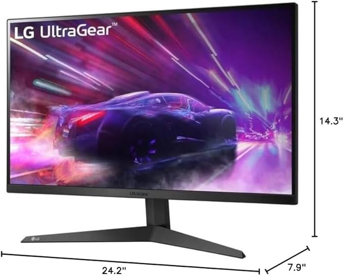 LG 27” Ultragear FHD (1920 x 1080) Gaming Monitor 165Hz 1ms AMD FreeSync Premium &amp Black Stabilizer 3-Side Virtually Borderless Screen Black with MTC HDMI Cable