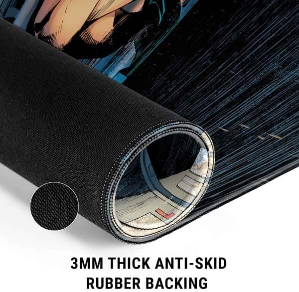Skinit Medium Gaming Mouse Pad - Officially Licensed Batman and Robin Design with Stitched Edges Waterproof Non-Slip Rubber Base Desk Mat for Keyboard &amp Mouse 17.7 x 15.75 inches