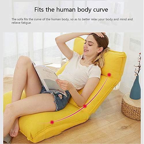 Floor Chair Floor Chair Foldable Meditation Chair with Backrest Lazy Lounge Sofa Removable and Washable 5 Gears Freely Adjustable Single Floor Chair (Color : Blue)