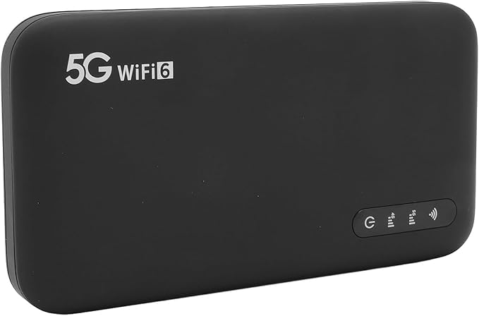 Alomejor 5G Mobile Hotspot Portable WiFi 6 Router with SIM Card Slot for Travel Home and Outdoor Use Supports 16 Devices 2.77Gbps Speed 6100mAh Battery IP67 Rated