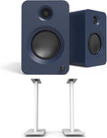 Kanto REN Blue Bluetooth Powered Bookshelf Speakers - Matte Blue Pair SP32PLW 32 Fixed-Height Stands for Bookshelf Speakers - White Pair (2024)