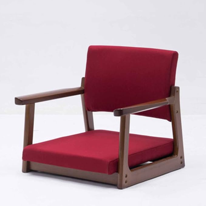 BTZHY Floor Chair Solid Wood Legless Chair with armrests and backrest Floor Chair Comfortable upholstered Chair with Low seat for Bay Windows Office Home