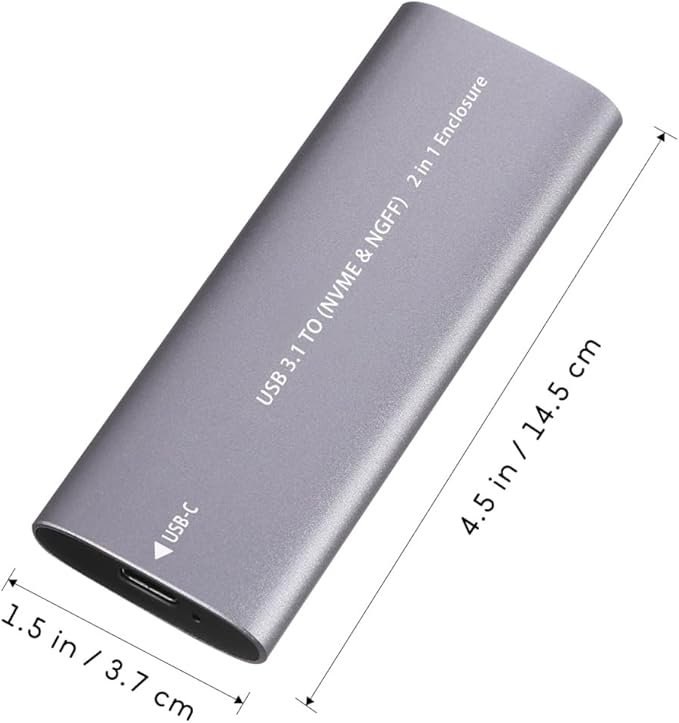 Homoyoyo Portable External Hard Disk Enclosure Dual Protocol Type-c Compact Design for Fast Data Transfer Compatible with Laptops and