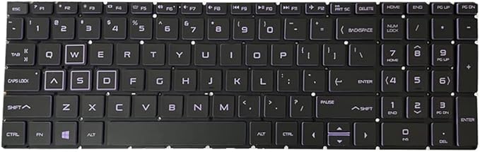 Purple Keyboard Backlight Backlit Replacement for HP Pavilion Gaming 15-DK 15-EC 15-CX NSK-XN2BC PK1328B1B0900101