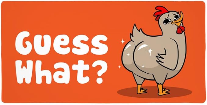 Guess What Chicken Butt Funny Large Gaming Mouse Pad Desk Mat with Stitched Edges Non-Slip Base for Gamer Home and Office