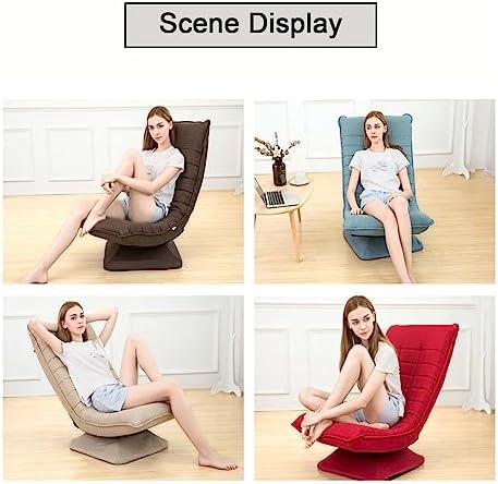 Swivel Floor Chairs for AdultsAdjustable 5-Position Folding Floor Gaming ChairComfy Back Support Padded Multipurpose Living Room Lazy Sofa for GamingReadingWatching TV