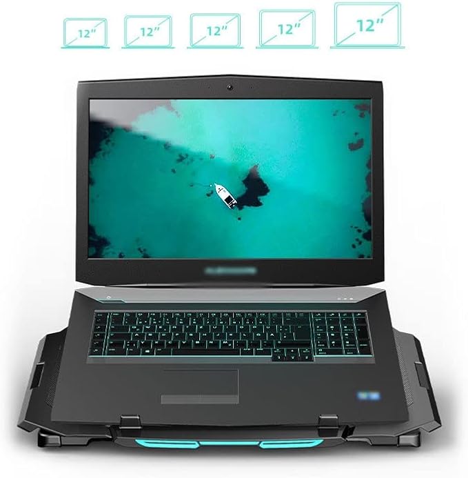 Laptop Fan Cooling Pad for 12-17.3 Laptops 2 Cooler Fans with Blue/Red Lights for Home and Office Use (Color : Blue Light) (Red Light)