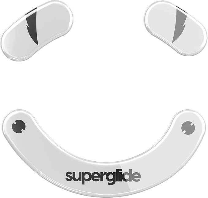 Superglide Glass Mouse Skates - Super Smooth Glide Polished Round Edge Super Fast Gaming Mouse Feet with Durable Sole for Razer Deathadder v3 Pro (Type-S White)