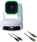 BirdDog X1 Full HD NDI|HX3 20x Zoom PTZ Camera - White Bundle with 6' HDMI Cable and 6ft USB 2.0 Cable