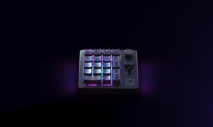 GLORIOUS GMMK Macro Pad - Black Mechanical Numpad - 10 Key USB Keypad - Hotswap Programmable Volume Knob RGB Backlit Wired &amp Wireless Bluetooth- Gaming Keyboard Number Pad