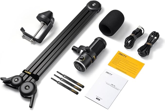 Deity VO-7U Boom Arm Kit USB Dynamic Podcast Microphone with RGB Lights for Game Podcast Stream YouTube (Black)