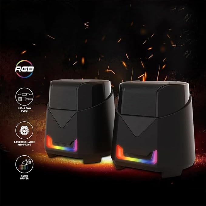 Computer Speakers AUX 3.5mm RGB Wired Gaming Speaker Subwoofer Surround Stereo Loudspeakers for Laptop PC TV