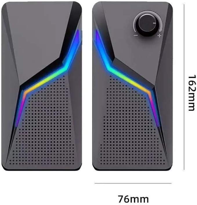 Computer Gaming Speakers PC Sound Box Stereo Microphone Wired with LED Strong Bass 2.0 Loudspeaker
