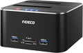 FIDECO Hard Drive Docking Station USB 3.0 Aluminum Hard Drive Docking Stations 2.5/3.5 SATA HDD SSD TF Card Reader and SD Card Reader Offline Clone Support