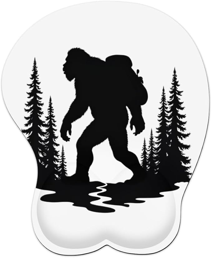 Mousepad Bigfoot Forest Sasquatch (2) Ergonomic Wrist Support Non-Slip Base Mouse Mat with Wrist Rest Computer Mousemat for Desk Work Accessories Pad