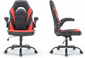 Ergonomic Gaming Chair with Lumbar Support Black and Blue Leather Swivel Computer Chair (RED and Black)