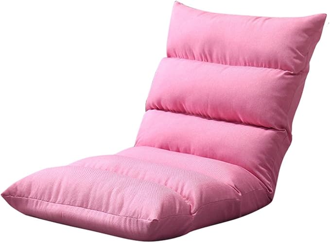Floor Chair Adjustable Folding Floor Gaming Chair 5-Position Indoor Adjustable Japanese Floor Chair with Back Support Padded Teens Adults Sofa Chair for Living Room Bedroom(/Pink)