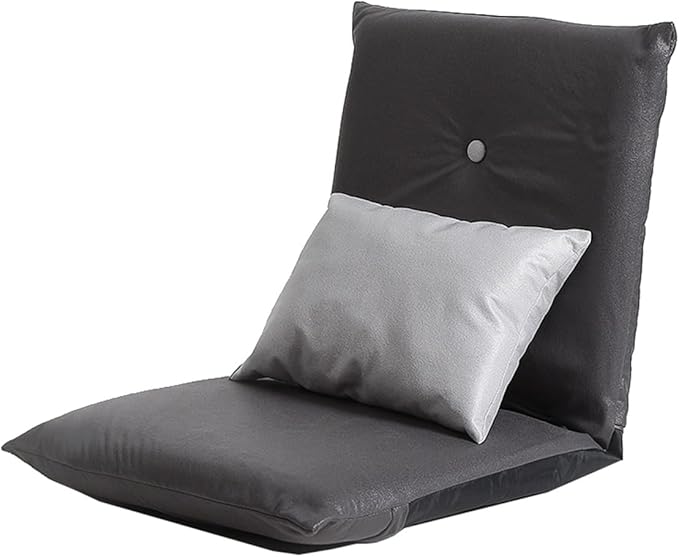 GIZNXBA Floor Chair with 5-Position Back Support Indoor Adjustable Folding Floor Gaming Chair Floor Chair Adults Sofa Chair with Backrest Perfect for Living Room Bedroom(/Dark Gray)