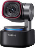 OBSBOT Tiny 3 AI-Powered Spatial Audio 4K Webcam AI Tracking PTZ Camera with 1/1.28 Sensor Tri-Mic Voice &amp Gesture Control 120FPS HDR Web Cam for PC Laptop Streaming Meeting Switch 2 e