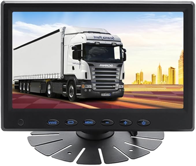 7inch AHD car Display with 1024 * 600 IPS Screen Support 2 Video InputStand Mount