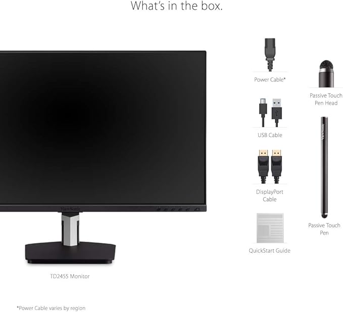 ViewSonic TD2455 24 Inch 1080p IPS 10-Point Multi Touch Screen Monitor with Advanced Dual-Hinge Ergonomics USB C HDMI and DisplayPort Out