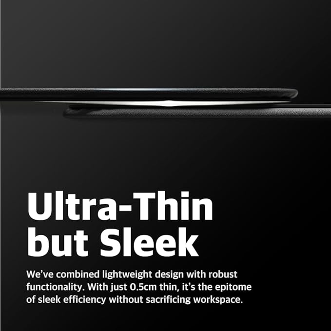 POUT H3 Wireless Charging Mouse Pad – Qi-Enabled Fast Charger Built into Sleek Desk Mat Compatible with Phones Earbuds &amp More(Dust Gray)