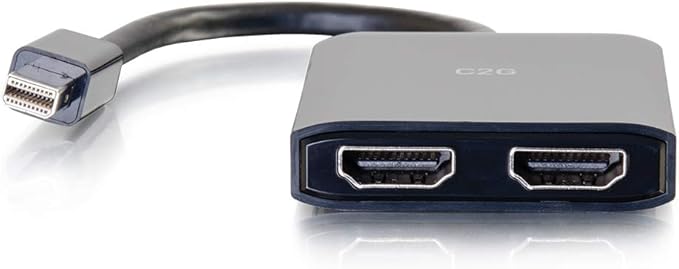 C2G 54292 USB Powered 4K 2-Port Mini DisplayPort to HDMI MST Hub Monitor Splitter Black