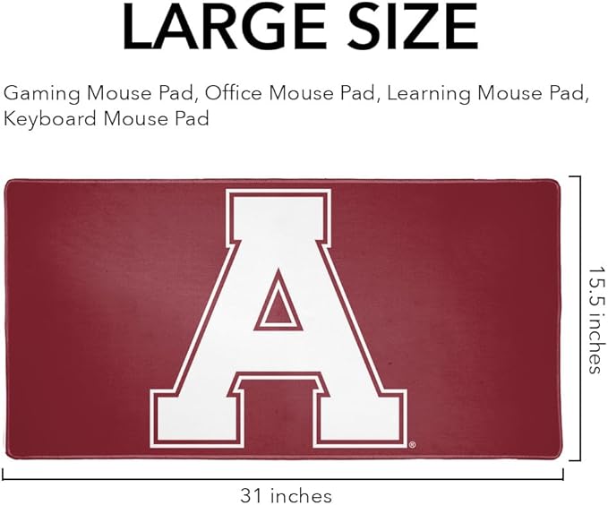 Alma College Scots Primary Logo Large Gaming Mouse Pad Desk Mat with Stitched Edges Non-Slip Base for Gamer Home and Office 31.5 x 15.7