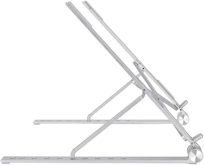 RS - Z83 Aluminium Alloy Notebook Cooling Stand Laptop Heat Dissipation Bracket Adjustable Height Ergonomic Design with Stable Base for Most Laptops Silver Desktop Accessories