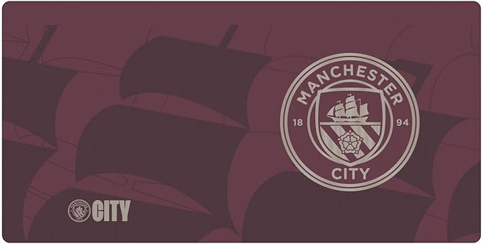 Head Case Designs Officially Licensed Manchester City Man City FC 2024/25 Third Crest Kits &amp Players 23.62 x 11.81 x 0.12 inches (600 x 300 mm) - L Gaming Office Desk PC Keyboard Mouse Mat Pad