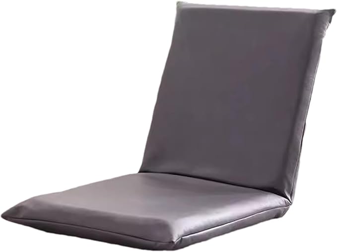 Padded Floor Chair with Adjustable Backrest Portable Floor Chair with 5 Gear Adjustable Back Support Suitable for Meditation Seminars Reading TV Watching or GamingGrayS
