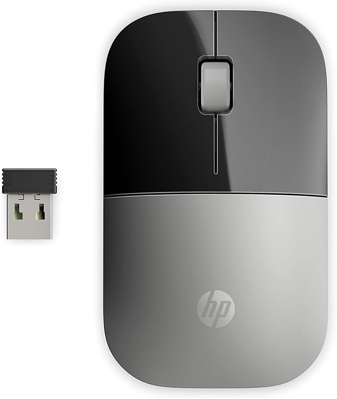 HP Z3700 G2 Wireless Mouse - Natural Silver Sleek Portable Design fits Comfortably Anywhere 2.4GHz Wireless Receiver Blue Optical Sensor Wins PC Laptop Notebook Mac Chromebook (66Z09AA#ABL)