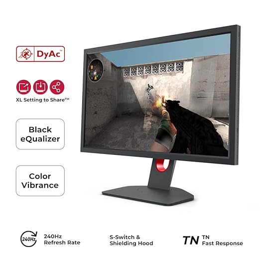 BenQ Zowie XL2746K 27-inch 240hz Gaming Monitor | 1080P 1ms | DyAc+ | Color Vibrance | Black Equalizer | Enhanced Height Tilt and Base Adjustment | XL Setting to Share | S-Switch | Shield