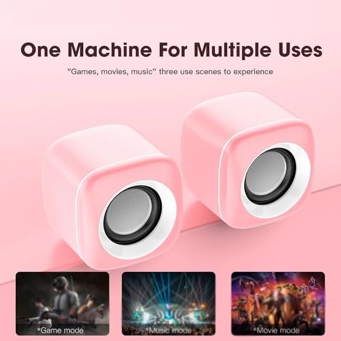 JSEIAJB Computer Speaker for Laptop PC Subwoofer Wired Music Player Audio Speakers Deep Bass Sound Loudspeaker(D)
