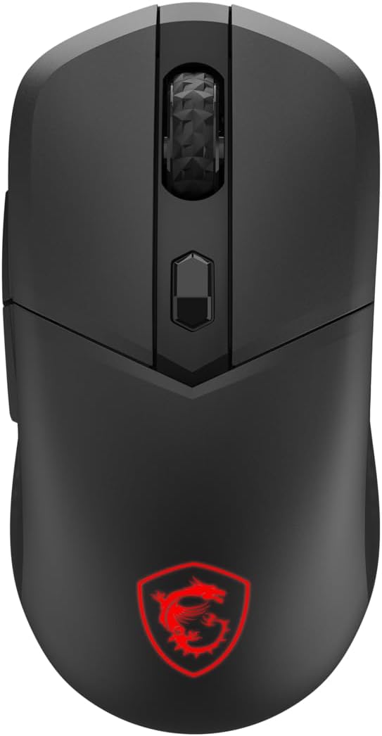 msi Versa 300 Elite Wireless Gaming Mouse - 26000 DPI Optical Sensor 1000 Hz Polling Rate Symmetrical 60M+ Click OMRON Switches 6 Buttons 200-Hour Battery 1ms Latency RGB 65g - Wired/Wireless