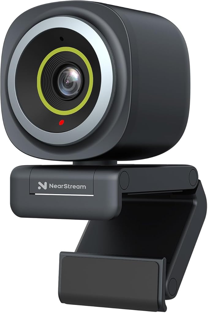 NearStream 4K Webcam for Streaming - Noise Canceling Mic 45°-95°Adjustable FOV Auto Focus AI Framing Software Control Plug&ampPlay Works with Zoom/Teams/Skype/Google Meet
