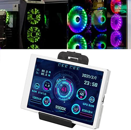 VBESTLIFE Computer Temp Monitor 3.5Inch Mini USB C PC Temperature Display CPU Data Monitor PC Sensor Panel Display for DIY Computer (White)